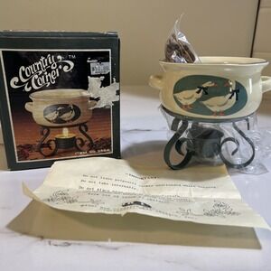 1987 Goose Duck Crock with Metal Stand New Vintage